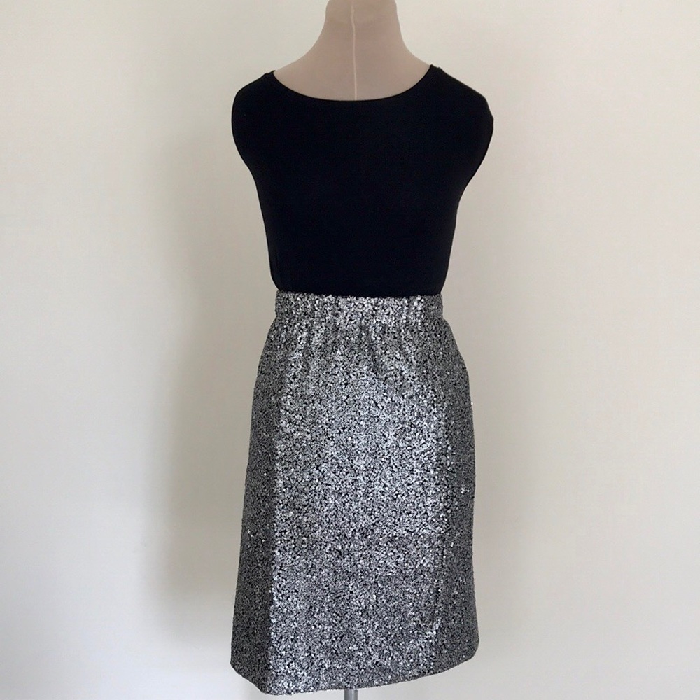 Cremieux Silver and black Madison pencil skirt